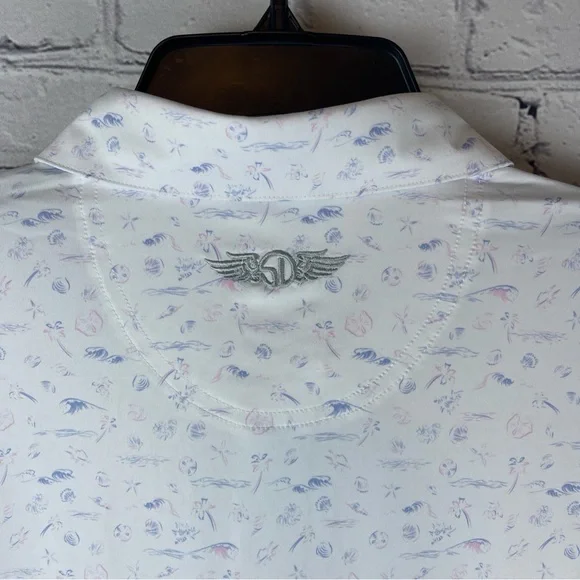 Straight Down Shirt Men’s Medium Short Sleeve Golf Polo‎ Floral AOP Hawaiian - Picture 8 of 10